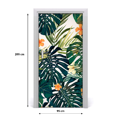 Lámina adhesiva de puerta Motivo hawaiano