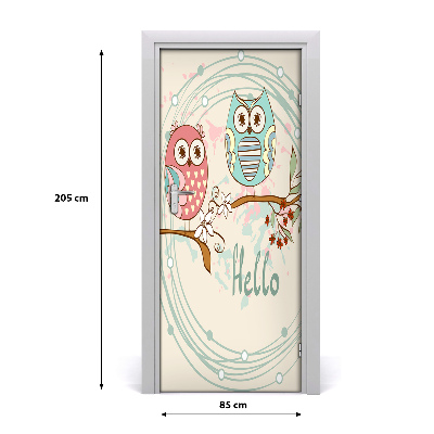 Vinilo para puerta Pared búhos