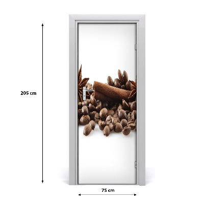 Vinilo para puerta Granos de café