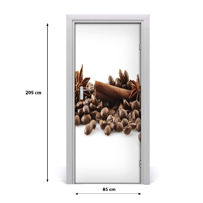 Vinilo para puerta Granos de café