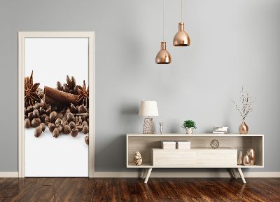 Vinilo para puerta Granos de café