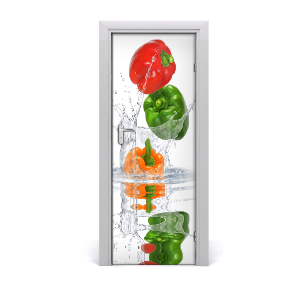 Vinilo para puerta Pimientos