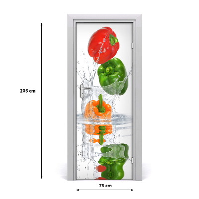 Vinilo para puerta Pimientos