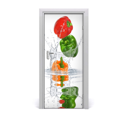 Vinilo para puerta Pimientos