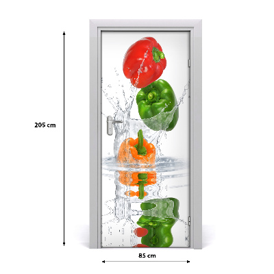 Vinilo para puerta Pimientos