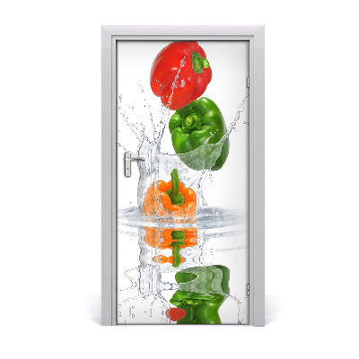 Vinilo para puerta Pimientos