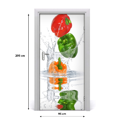 Vinilo para puerta Pimientos