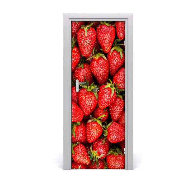 Vinilo para puerta Fresas