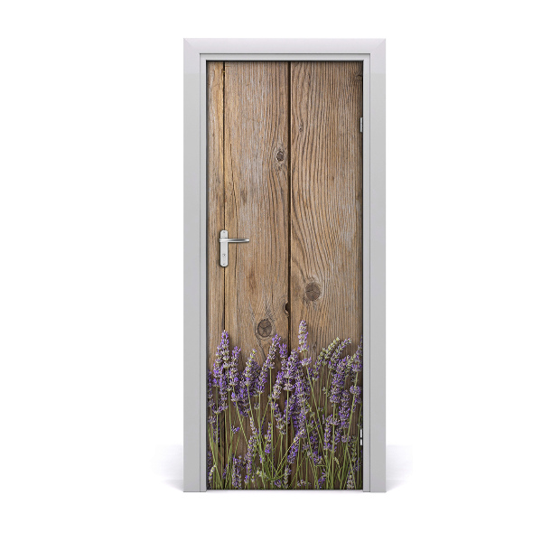 Vinilo para puerta Lavanda en madera