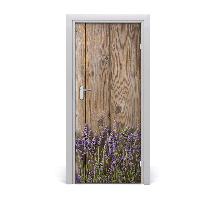 Vinilo para puerta Lavanda en madera