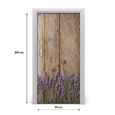 Vinilo para puerta Lavanda en madera