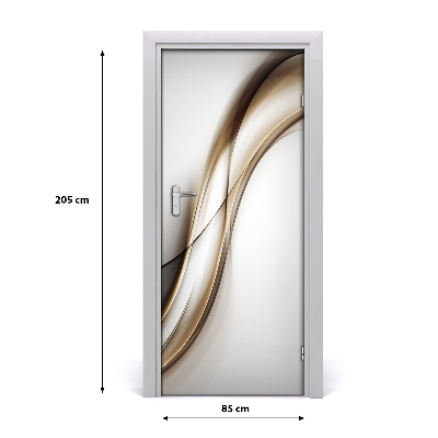 Vinilo para puerta Ola marrón