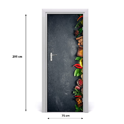 Vinilo para puerta Condimentos y especies