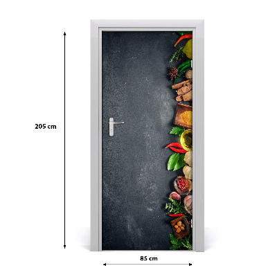Vinilo para puerta Condimentos y especies