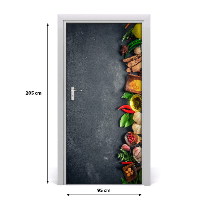 Vinilo para puerta Condimentos y especies