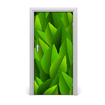 Lámina adhesiva de puerta Hojas verdes
