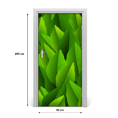 Lámina adhesiva de puerta Hojas verdes