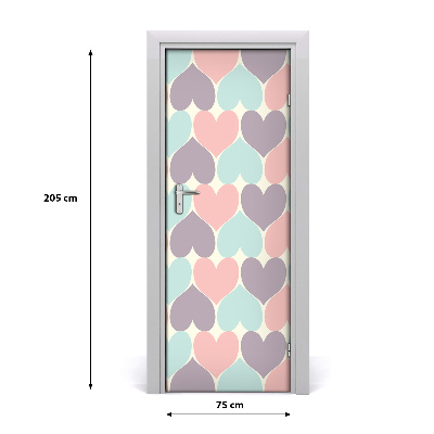 Vinilo para puerta Corazones de colores