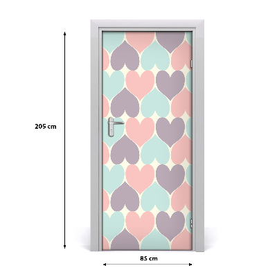 Vinilo para puerta Corazones de colores
