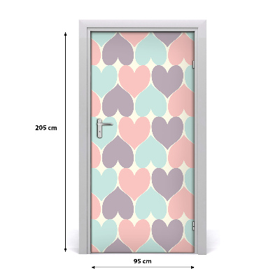 Vinilo para puerta Corazones de colores