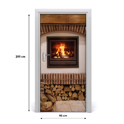 Vinilo para puerta Para casa chimenea