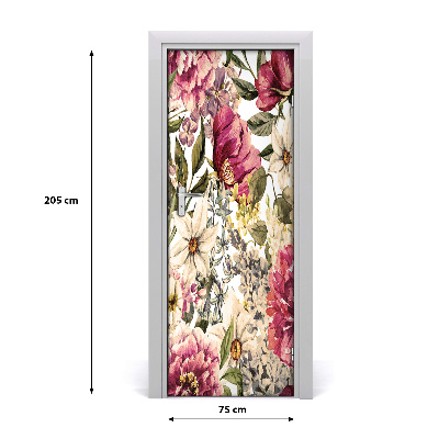 Lámina adhesiva de puerta Motivo floral