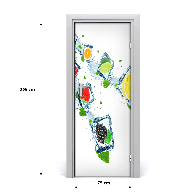 Vinilo para puerta Fruta y hielo