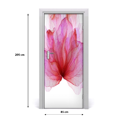Lámina adhesiva de puerta Flor rosa