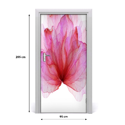 Lámina adhesiva de puerta Flor rosa