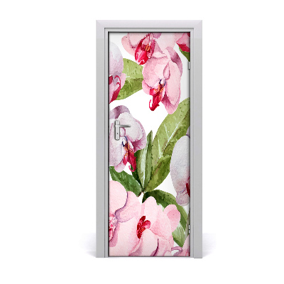 Pegatina para puerta Orquídea