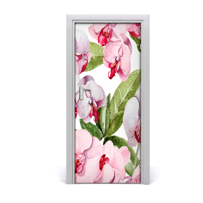 Pegatina para puerta Orquídea