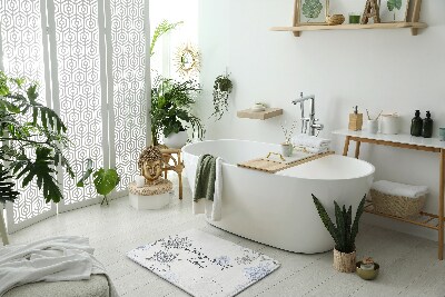 Alfombra de baño Flores minimalistas