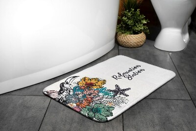 Alfombra de baño Flores de pájaros