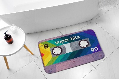Alfombra de baño Arcoiris de cassette retro