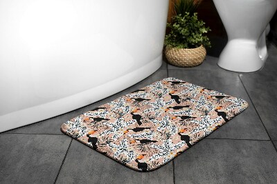 Alfombra de baño Planta de pájaro tucan