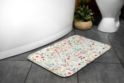 Alfombra de baño Patrón de flores de plantas