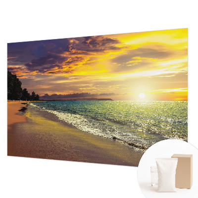 Mural de pared con estampado hermoso con diseño de playa al atardecer