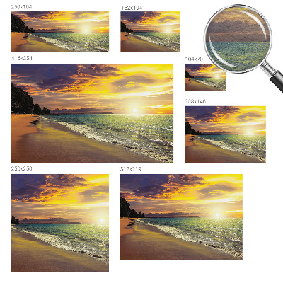 Mural de pared con estampado hermoso con diseño de playa al atardecer
