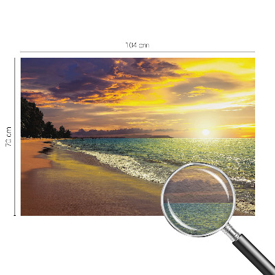 Mural de pared con estampado hermoso con diseño de playa al atardecer