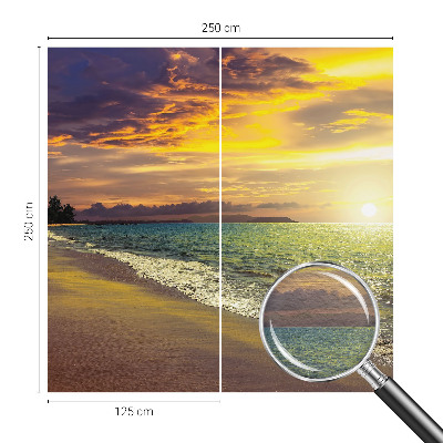 Mural de pared con estampado hermoso con diseño de playa al atardecer