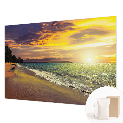 Mural de pared con estampado hermoso con diseño de playa al atardecer
