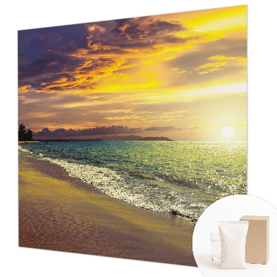 Mural de pared con estampado hermoso con diseño de playa al atardecer
