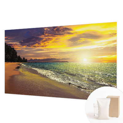 Mural de pared con estampado hermoso con diseño de playa al atardecer