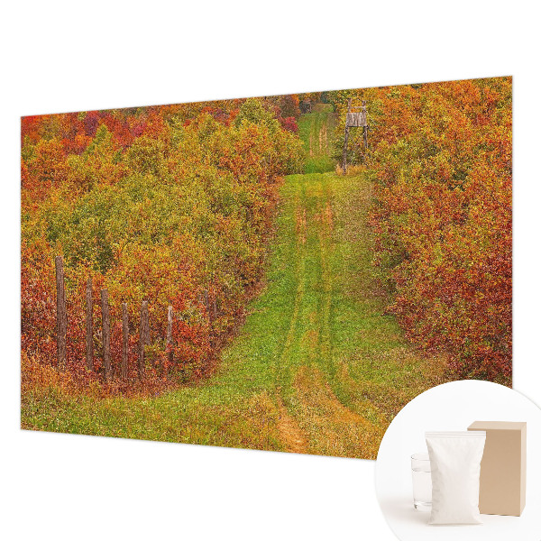 Fotomural decorativo para cabecero de cama en colores otoñales