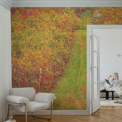 Fotomural decorativo para cabecero de cama en colores otoñales