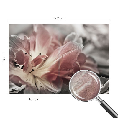 Mural decorativo con diseño de flores en tonos pastel