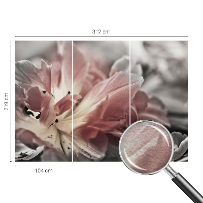 Mural decorativo con diseño de flores en tonos pastel