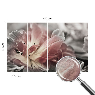 Mural decorativo con diseño de flores en tonos pastel