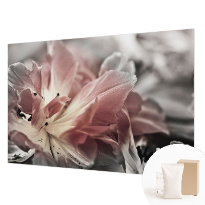 Mural decorativo con diseño de flores en tonos pastel