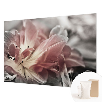 Mural decorativo con diseño de flores en tonos pastel